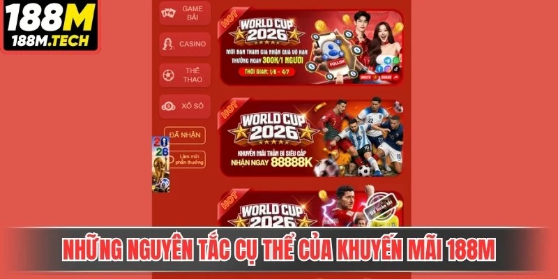 Những nguyên tắc cụ thể của khuyến mãi 188m